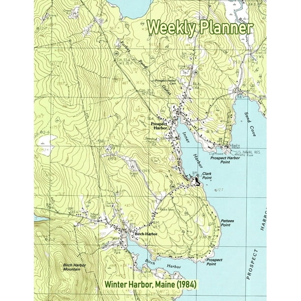 Weekly Planner Winter Harbor, Maine (1984) Vintage Topo Map Cover