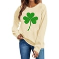 thumbnail image 5 of St. Patrick's Day Sweatshirt for Women Crewneck Long Sleeve Classic Solid Shamrock Graphic Relaxed Fit Comfy Cotton Blend Irish Holiday Clothes, 5 of 6
