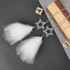 thumbnail image 3 of Accesorios para espejo de coche, adorno de estrella de plumas blancas, accesorios para colgar espejo retrovisor para coche, bonita decoración de diamantes oso de fresa  Juguete, 3 of 5