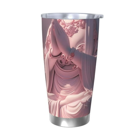 

KLL Pink Lotus Buddha Print 40oz Stainless Steel Insulated Car Cup with Spillproof Lid - Keep Your Drink Hot or Cold on the Go-Without Straw