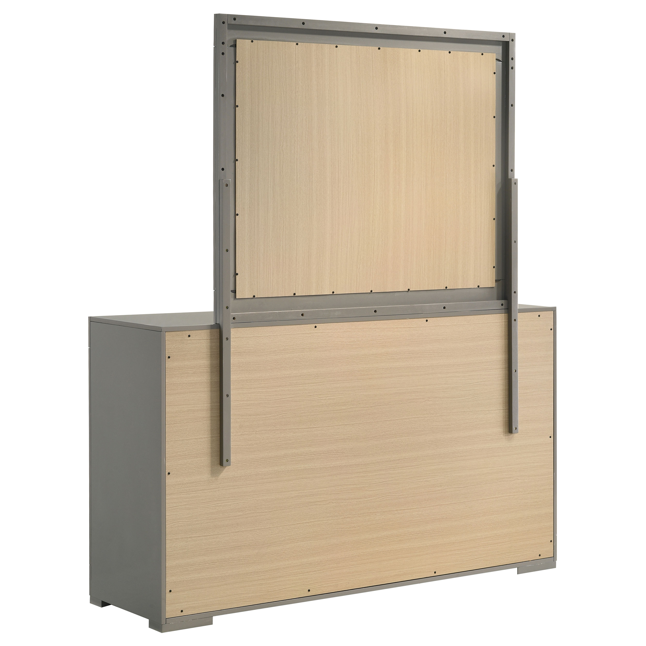 Ives 6-drawer Dresser and Mirror Grey High Gloss - Walmart.com Ives 6-drawer Dresser and Mirror Grey High Gloss - Walmart.com