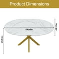 thumbnail image 2 of Tcbosik Extendable Dining Table for 4-6 Person, 42"-58" Kitchen Table with Metal Base, Space Saving Dinner Furniture for Home, White & Gold, 2 of 10