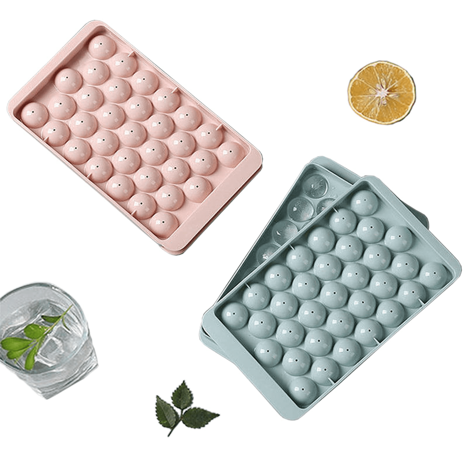 Snowflake Ice Cube Molds & Trays,Square Ice Maker Mold for Freezer, Ice  Cube Tray Making 1in X 32PCS Square Ice Chilling Cocktail Whiskey Tea  Coffee Blue Ice trays & Ice Bin 