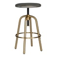 thumbnail image 3 of Uttermost Revolve 24" Stainless Steel/Wood Adjustable Bar Stool in Brass/Walnut, 3 of 7
