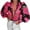 Red, variant on ICHUANYI 2023 Women's Button Down Shirts Long Puff Sleeve Blouses V Neck Casual Print Work Tops