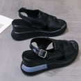 thumbnail image 4 of HAOTAGS Casual Walking Sandals for Ladies Platform Summer Wedge Sandals Black Size 9, 4 of 6