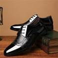thumbnail image 5 of Mens Dress Shoes Formal Business Oxfords Comfortable Office Suit Tuxedo Patent Leather Shoes Black 8, 5 of 8