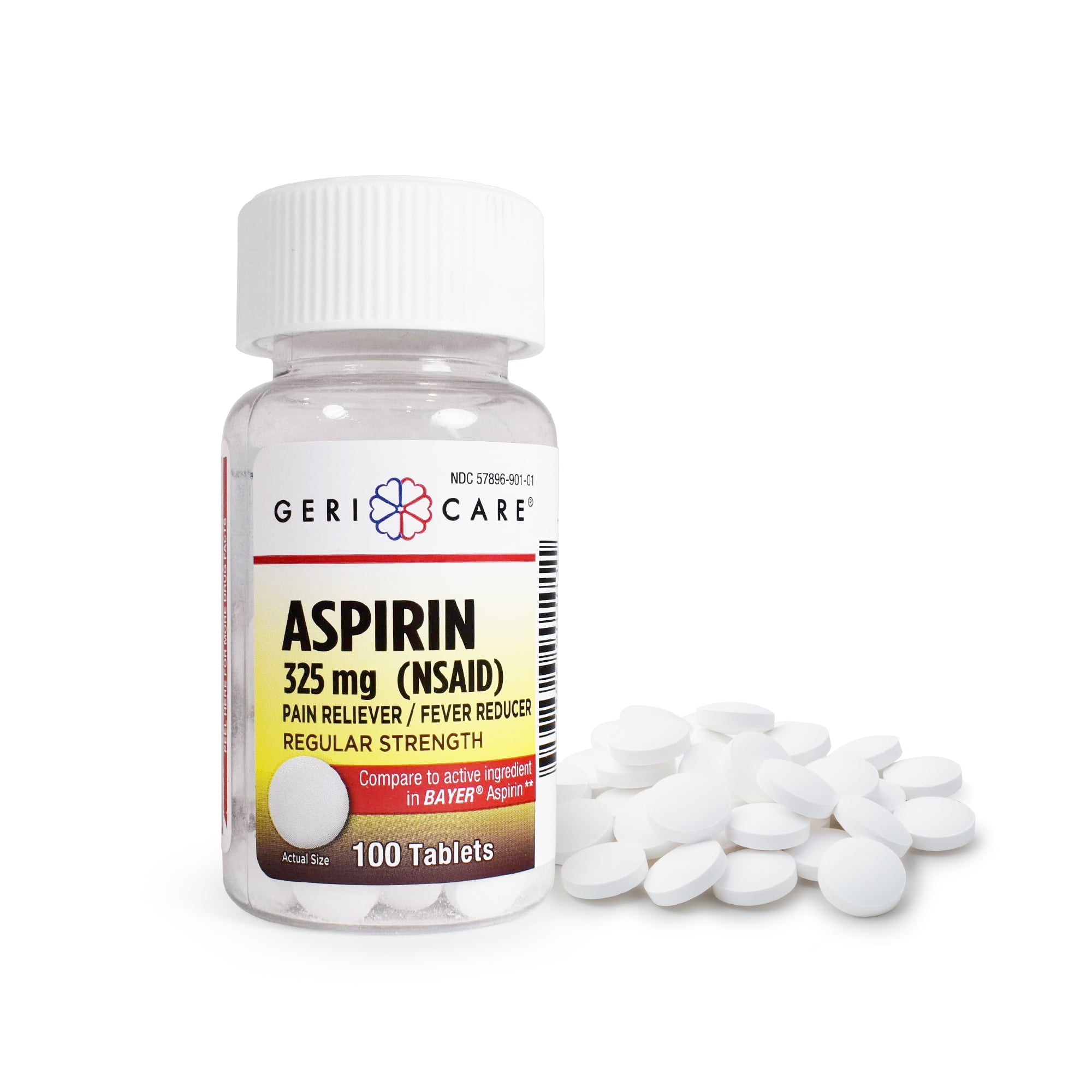 Gericare Aspirin Tablets, 325 mg, 100 Count