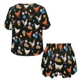 thumbnail image 5 of SEANATIVE Daisy Chicken Women Sleepwear with Pockets 2 PCS Soft Sleepwear for Women Pajama Set Size L Night Wear Short Sleeve Pj Loungewear Tops and Pants, 5 of 7