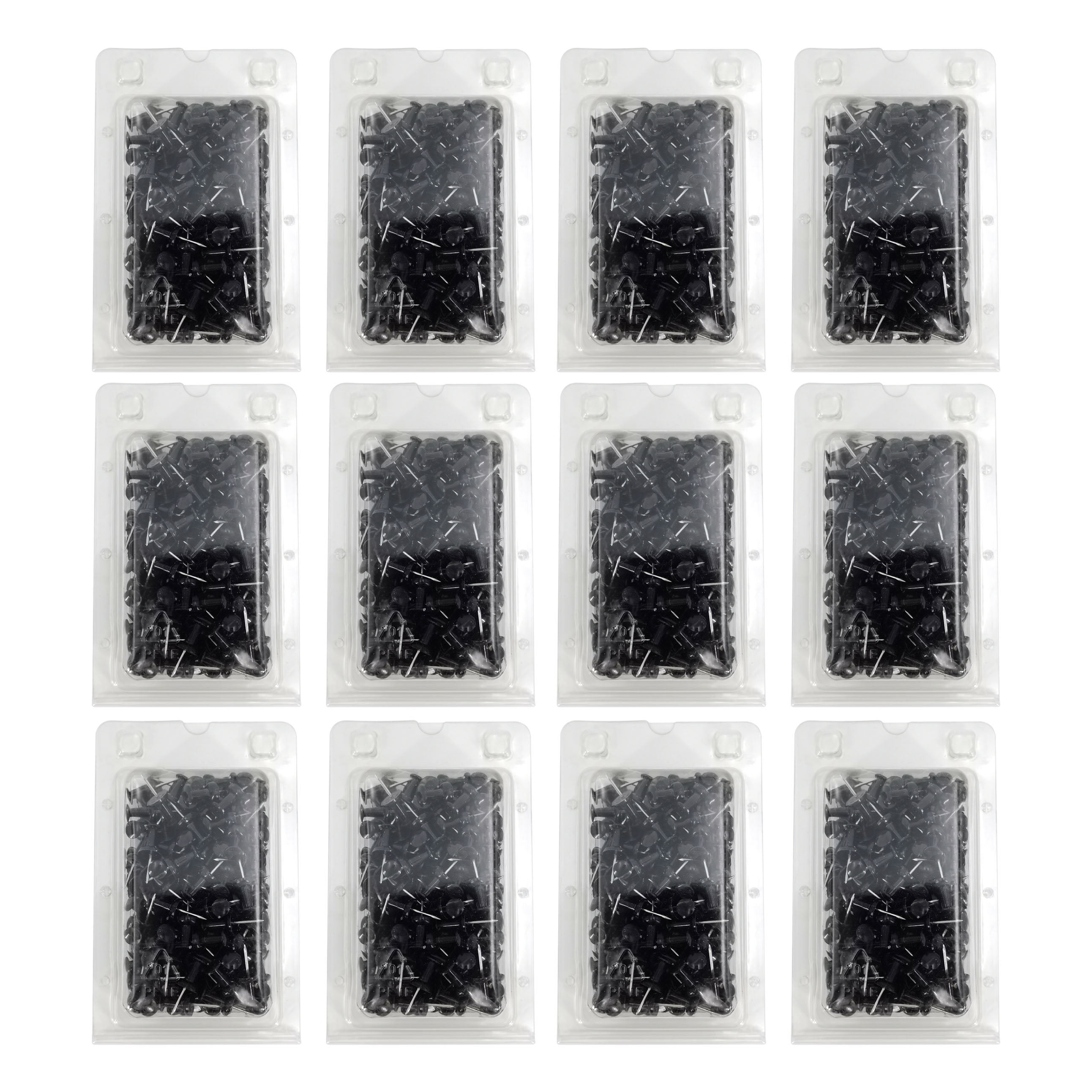 Pen + Gear Push Pins & Thumb Tacks Supplies, Black Color, 200 Count X 12 Pack