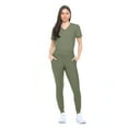 thumbnail image 5 of Natural Uniforms Ultra Stretch Womens Jogger Scrub Set (Olive, Large), 5 of 7