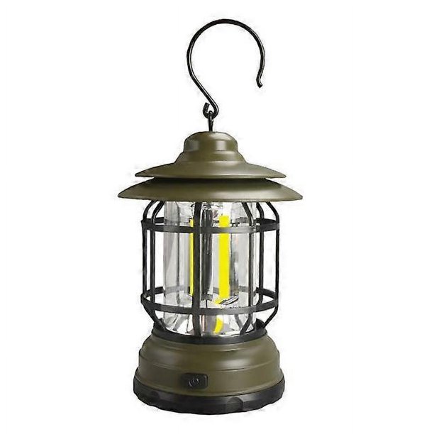 Linterna de queroseno portátil de mano vintage para acampar, luz de noche para mesa, creativa, para bar, cafetería, restaurante, pub, decoración de emergencia, impermeable, recargable, verde