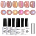 thumbnail image 1 of Set de esmaltes de uñas RARJSM Aurora Glitter Cat Eye, 6 colores, 7,5 ml, 1 of 7