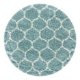 thumbnail image 3 of Unique Loom Trellis Shag Collection Area Rug - Ruby (5' 3" Round Light Blue/Ivory), 3 of 11