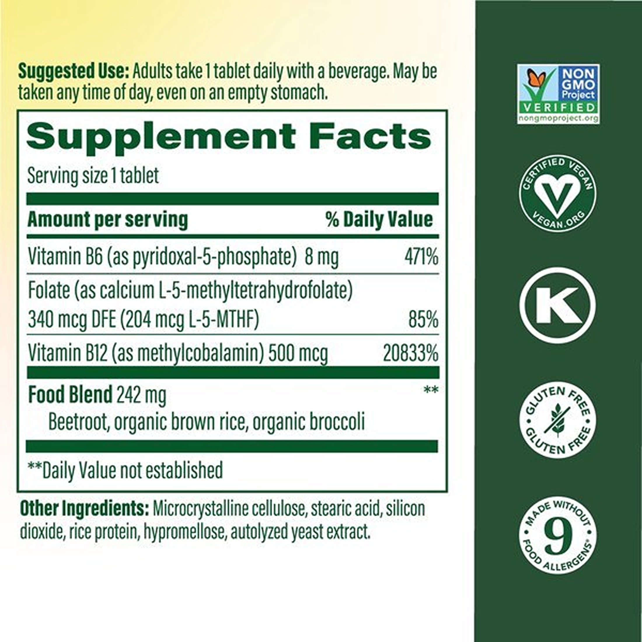 MegaFood Methyl B12 - Methyl Folate & Vitamins B12 & B6 - Energy Production - 60 Servings