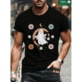 thumbnail image 1 of Camiseta de hombre 100 % algodón de 220 g, divertida camiseta de Halloween 2022 con fantasmas, cuello redondo, calabaza fantasma de Halloween (1 unidad), camisetas informales, 1 of 7