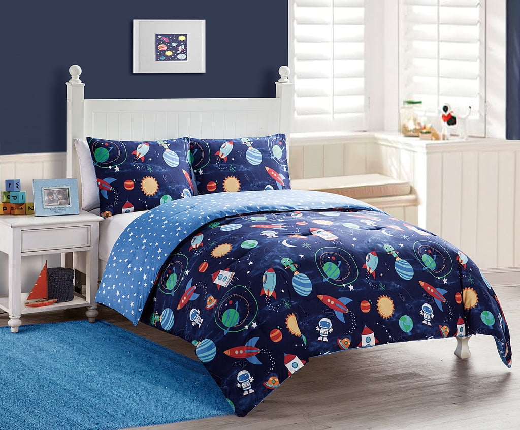 Luxury Home, 3-Piece Magical Comforter Set,Navy,Full - Walmart.com