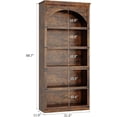 thumbnail image 2 of 69Inch Farmhouse Arched Bookshelf, Tall Bookcase w/Arche Design, Wooden Arch Book Shelf with Wooden Base, 5 Tier Bookshelves Rustic Vintage Book Shelf for Office Library Living Room, 2 of 9