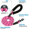 thumbnail image 3 of Syenll Rope Dog Leash, 5 ft Highly Reflective Threads Leash with Comfortable Padded Handle for Small Medium Large Dogs, Pink, 3 of 7