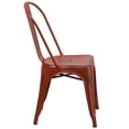 thumbnail image 3 of Distressed Kelly Red Metal Indoor-Outdoor Stackable Chair, 3 of 9