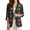 Black - Skull, variant on Halloween Blazer Jacket with Pocket Bat Fire Print Blazers for Women Business Casual Outfits Spider Web Print Linen-Style Suit Jacket