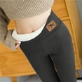 thumbnail image 6 of Women Winter Casual Solid Warm Leggings Elastic High Waist Thermal Capris Workout Trousers Comfortable Sweatpants for Women Relaxed Fit Pant, 6 of 8
