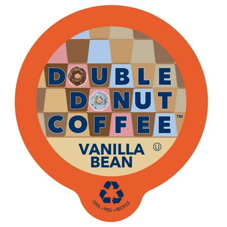 Double Donut, Vanilla Bean Flavored Coffee in Recyclable Single Serve Cups, 24 (Best Home Bean To Cup Coffee Machine)