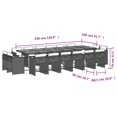 thumbnail image 4 of vidaXL 17 Piece Garden Dining Set with Cushions Grey Poly Rattan, 4 of 5