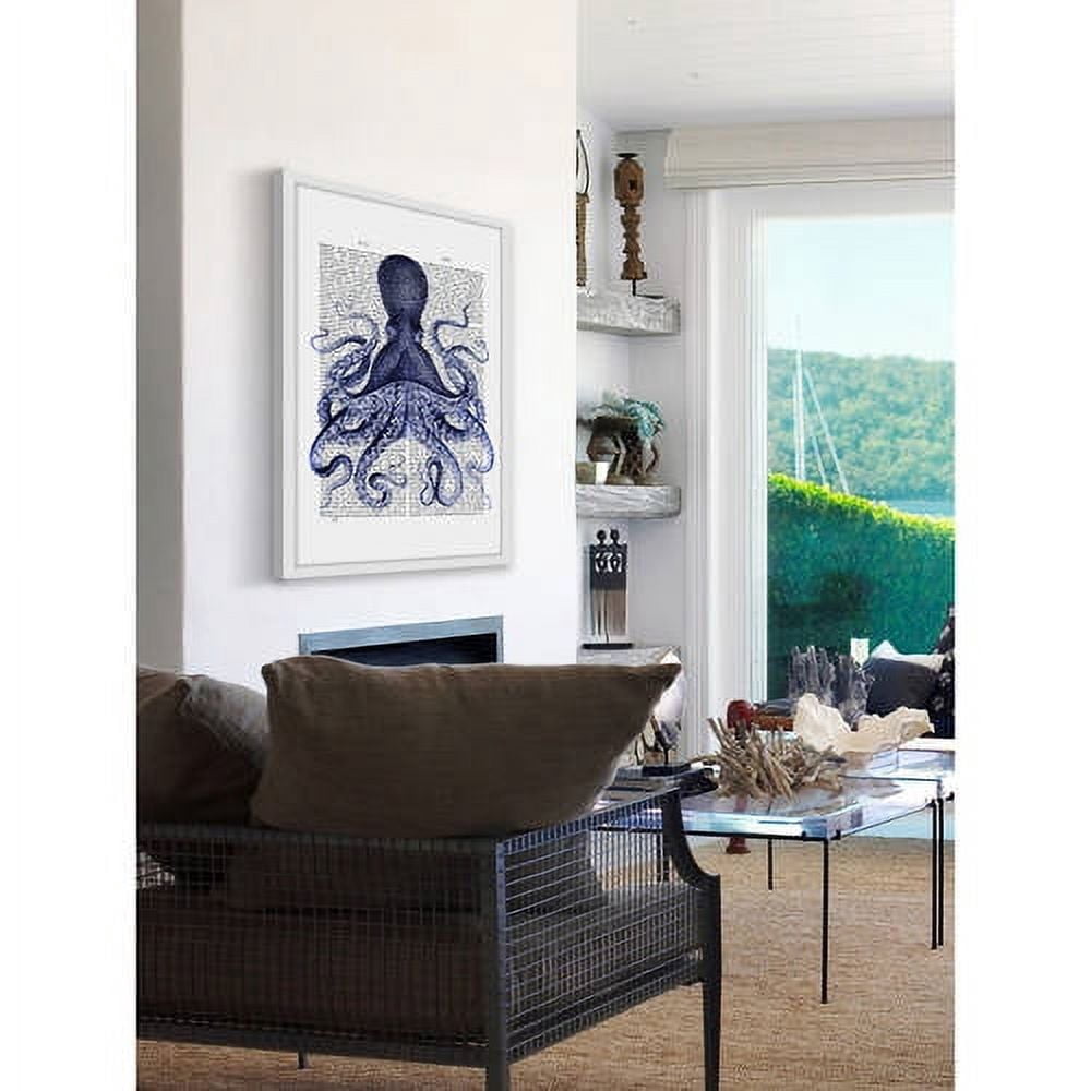 Marmont Hill "Blue Octopus 3" Framed Painting Print