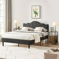 thumbnail image 2 of VECELO 3-Piece Bedroom Set Queen Size Metal Bed Frame and 2 Brown Nightstand, 2 of 8