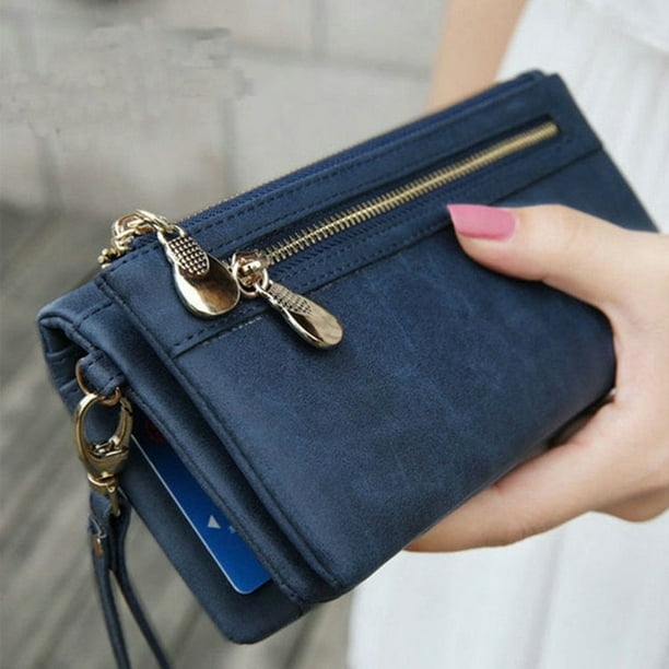 Leather clutch deals purse
