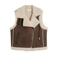 thumbnail image 3 of GigrtiJin Women's Sherpa Lined Leather Vest Jacket Fall Winter Zip up Sleeveless Warm Comfy Coat with Pockets, 3 of 9