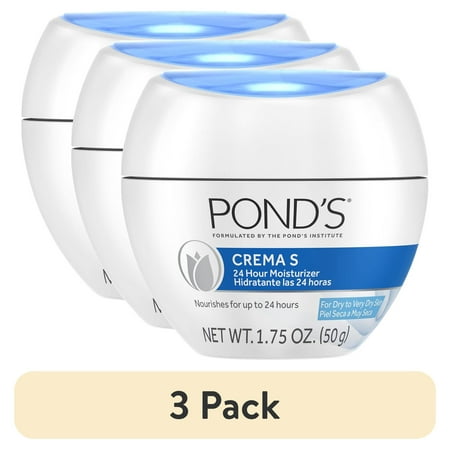 (3 pack) POND'S Crema S Nourishing Face Moisturizer for Women, Travel Size, 1.75 oz