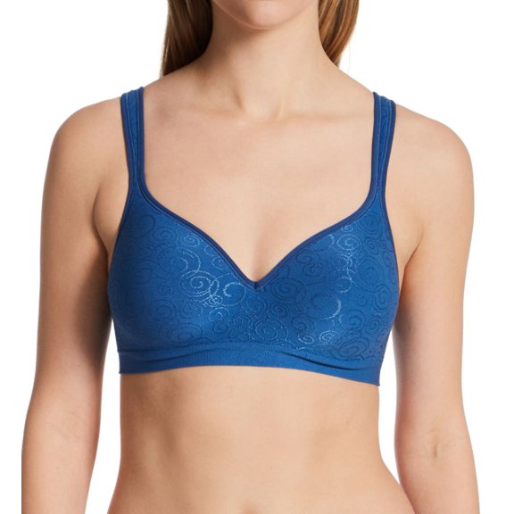 Women's Bali 3463 Comfort Revolution Wirefree Bra (Regal Navy Swirl 38B)
