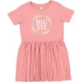 thumbnail image 3 of Inktastic Big Sis Rose Floral Wreath Sister Girls Toddler Dress, 3 of 5