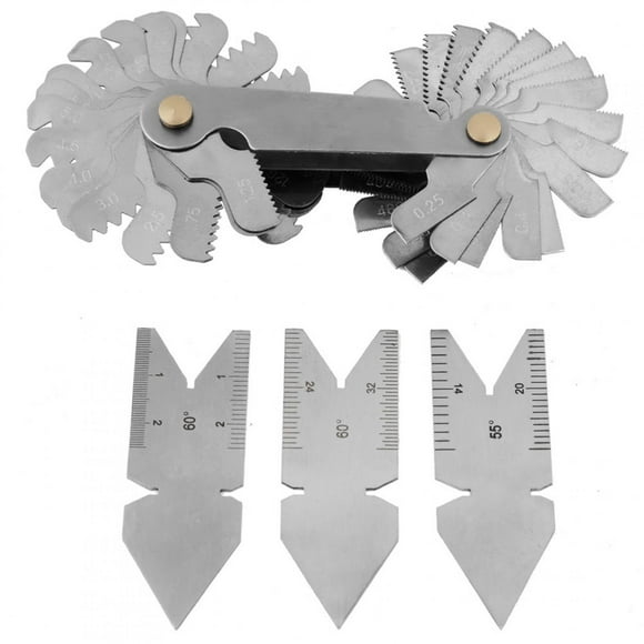Grip Thread Pitch Gauge ,Screw Thread Pitch Gauge of 52 Leaves 2pcs Center Gauges Tool Set