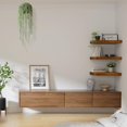 thumbnail image 5 of 12" Deep Floating Shelves for Wall - 12 x 16 inch Book Shelf Bathroom Bedroom Kitchen Living Room Hanging Bookshelf Farmhouse Set of 3, Brown (026-40BN3), 5 of 8