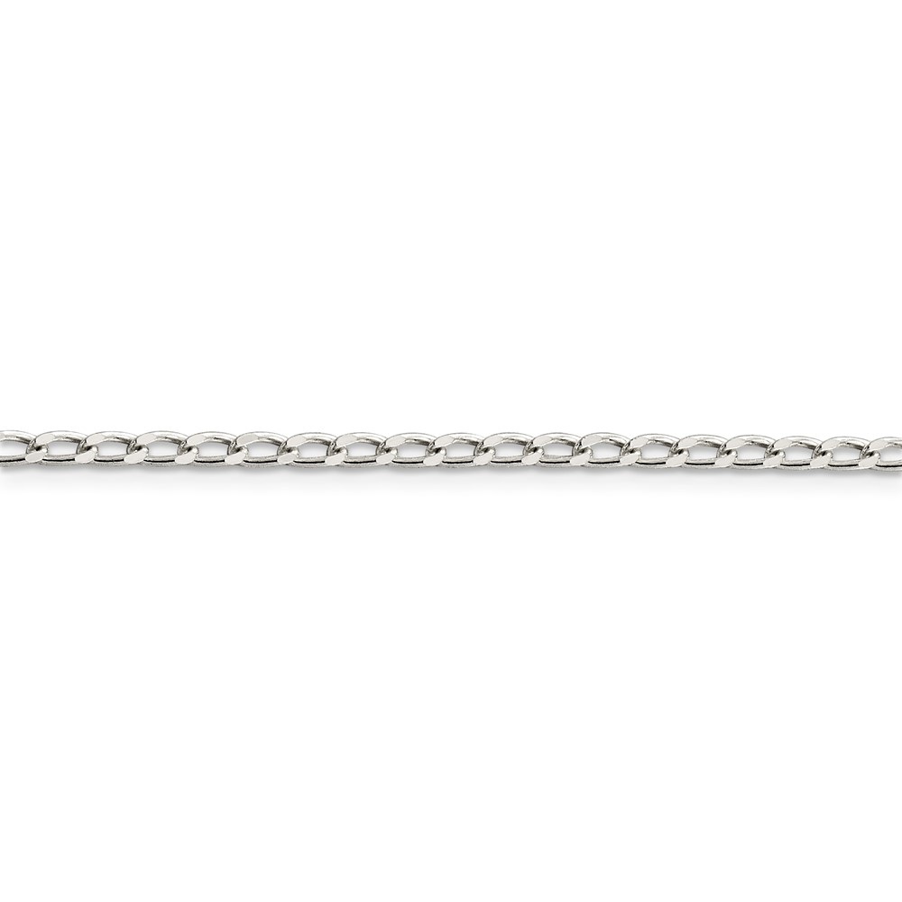 Auriga Fine Jewelry 925 Sterling Silver 2.8mm Open Elongated Link Anklet 9inch for Women