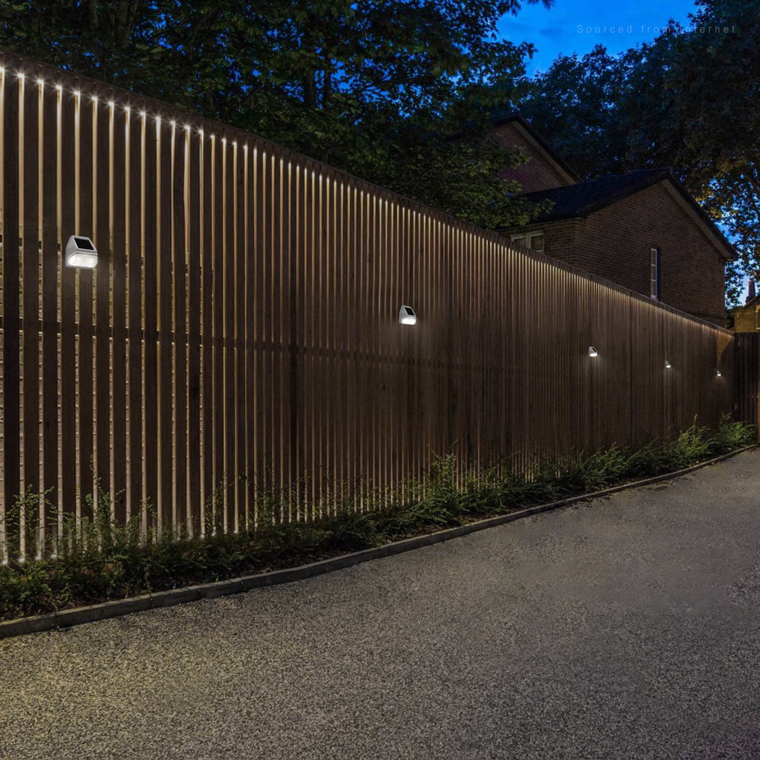 TORCHSTAR Dusk-to-Dawn LED Solar Fence Lights for Patio, Backyard, Stairs, 4000K Cool White, White, Pack of 6