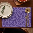 thumbnail image 5 of Purple Leopard Print Summer Placemats Table Placemats Set Of 4-Linen Kitchen Washable Placemats Table Mats 11.8"x17.7"Non-Slip Heat Resistant, 5 of 6