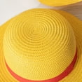 thumbnail image 5 of Happy Date Straw Hat Cosplay Accessory Anime Sun Beach Hats for Halloween Party Travel Performance Costume  (Yellow), 5 of 7