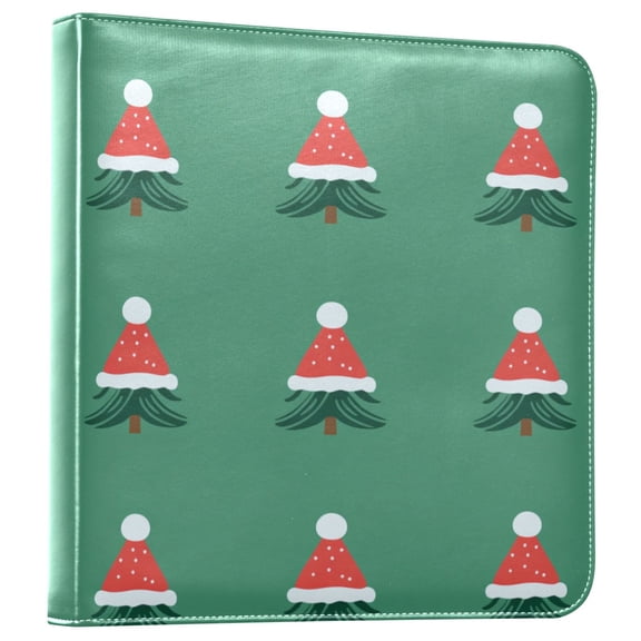 FORMRS 3 Ring Photo Album 4"x6" Self Adhesive Large Capacity PU Leather Cover, Christmas Trees