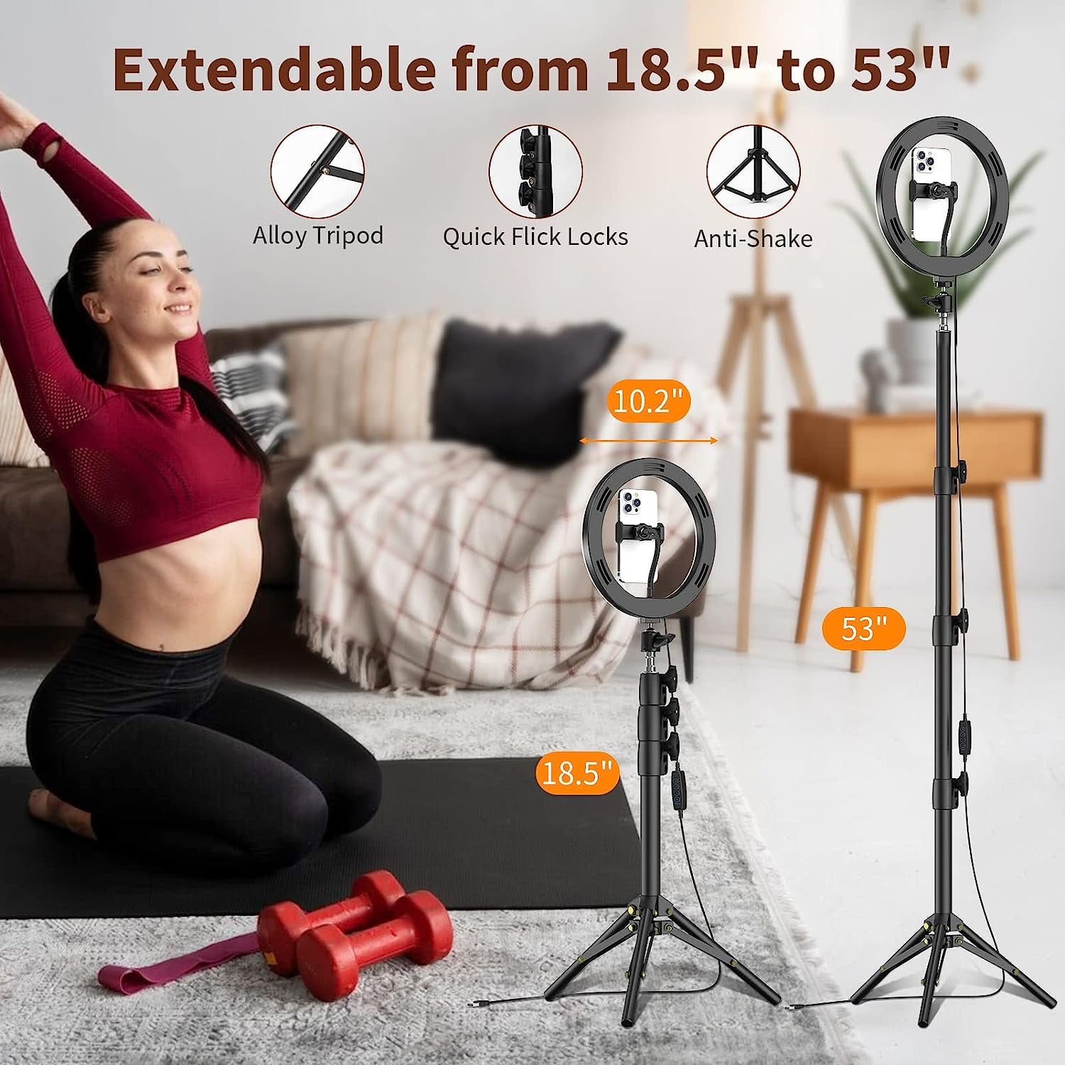 Yoga Best Tripod For Fitness Youtubers T 10 Selfie Ring Light With