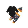 thumbnail image 3 of Qiylii Baby Halloween Clothes Set,Long Sleeve Letter Romper+Cartoon Trousers+Hat, 3 of 9