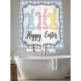 thumbnail image 5 of Happy Easter Sheer Curtains 63 Inch Length 2 Panels Set Window Treatments, Colorful Rabbits Cartoon Blue Plaid Rod Pocket Semi Curtains for Living Room/Bedroom/Kitchen Décor, 104"W x 63"L, 5 of 7