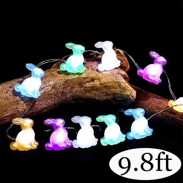 Easter String Lights LED Rabbit Festive String Lights 9.8Ft 30 Lights