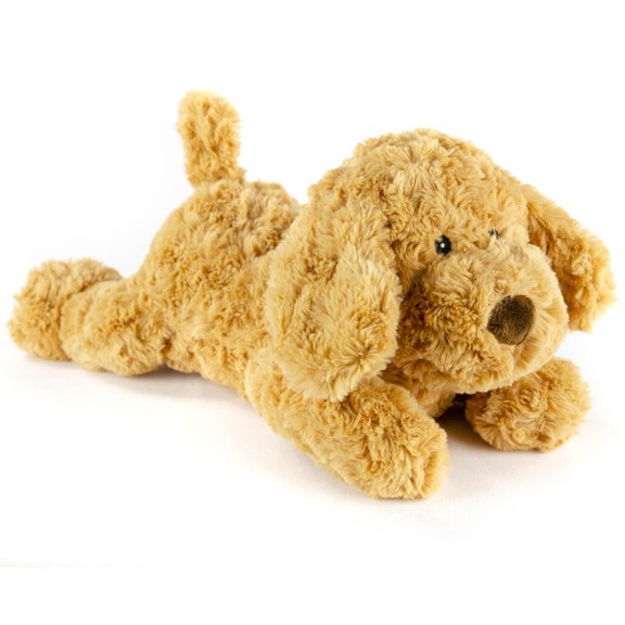 9" Plush Lying Labrador with Squeaker and Crinkle Ears Pet Toy by Giftable World