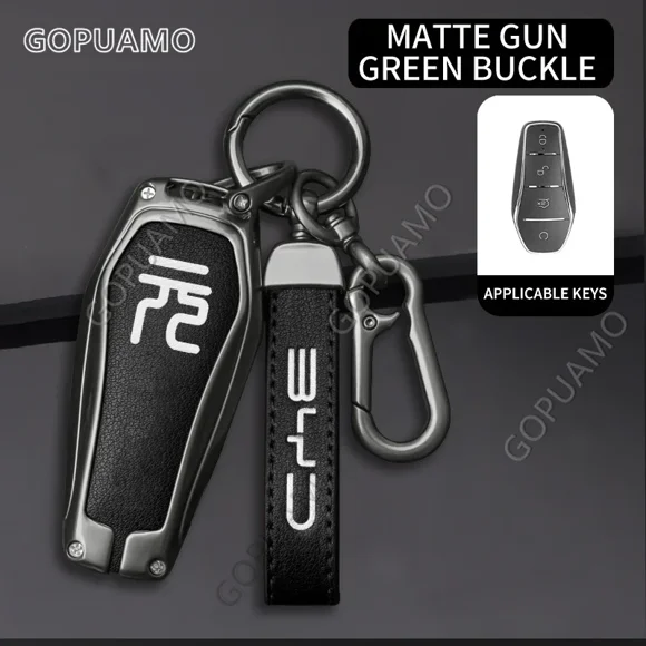 For BYD yuan A 4 buttons ATTO 3 Yuan PLUS Key Set Car Interior Matel Key Case Auto Key Bag Protection Key buckle Car accessories
