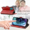 thumbnail image 4 of Case for Motorola Moto G71 Cover Leather Wallet Folio Case Book Design Flip Magnetic Closure - Red, 4 of 5