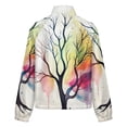 thumbnail image 6 of Jackets for Women Winter Coat Jackets Flannel Stand Collar Jacket(Abstract Tree Splash Art,Size:S-4XL), 6 of 7